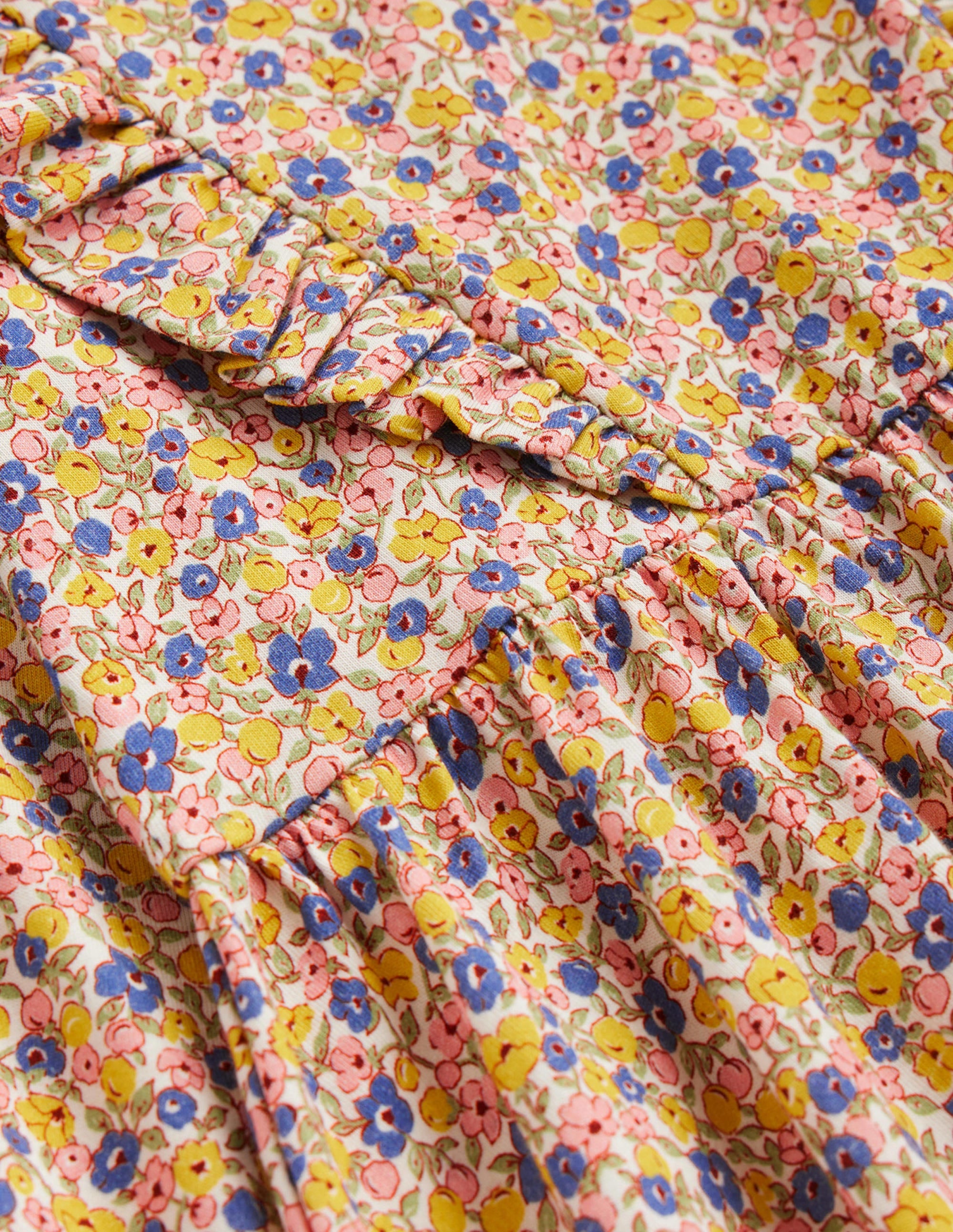 Long Sleeve Ruffle  Dress-Multi Ditsy Floral - Image 3