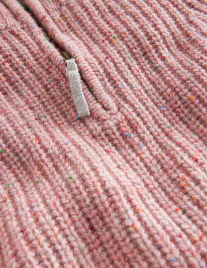 Half Zip Jumper-Pale Pink Neps-5
