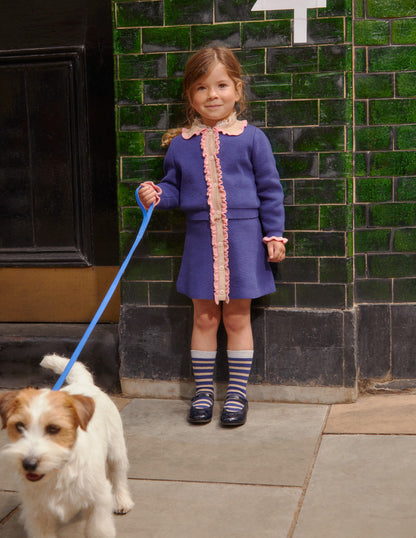 Knitted Skirt-College Navy