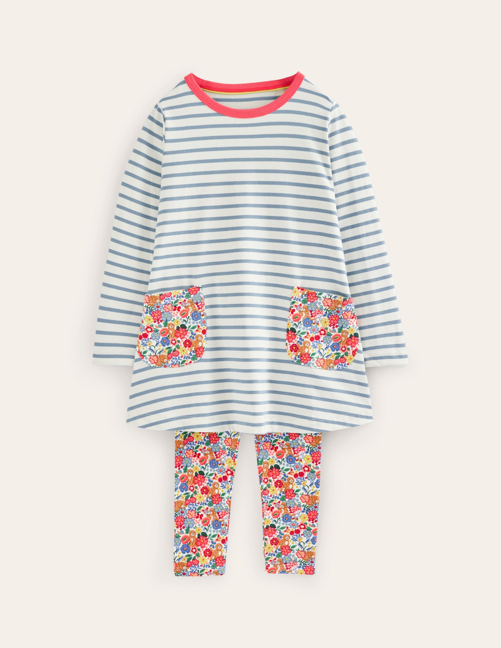 Tunic and Leggings Set-Dusk Blue/Ivory-1