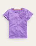 Heart Pocket T-shirt-Aster Purple