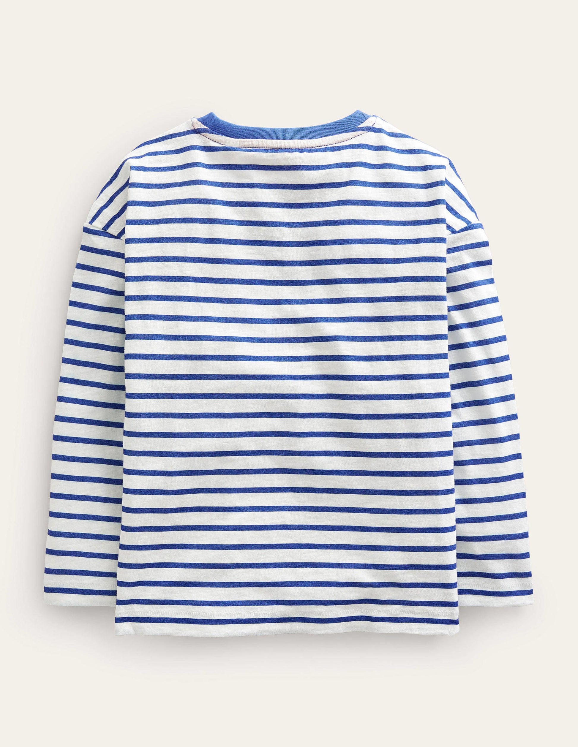 Embroidered Motif T-shirt-Delft blue/ivory-2
