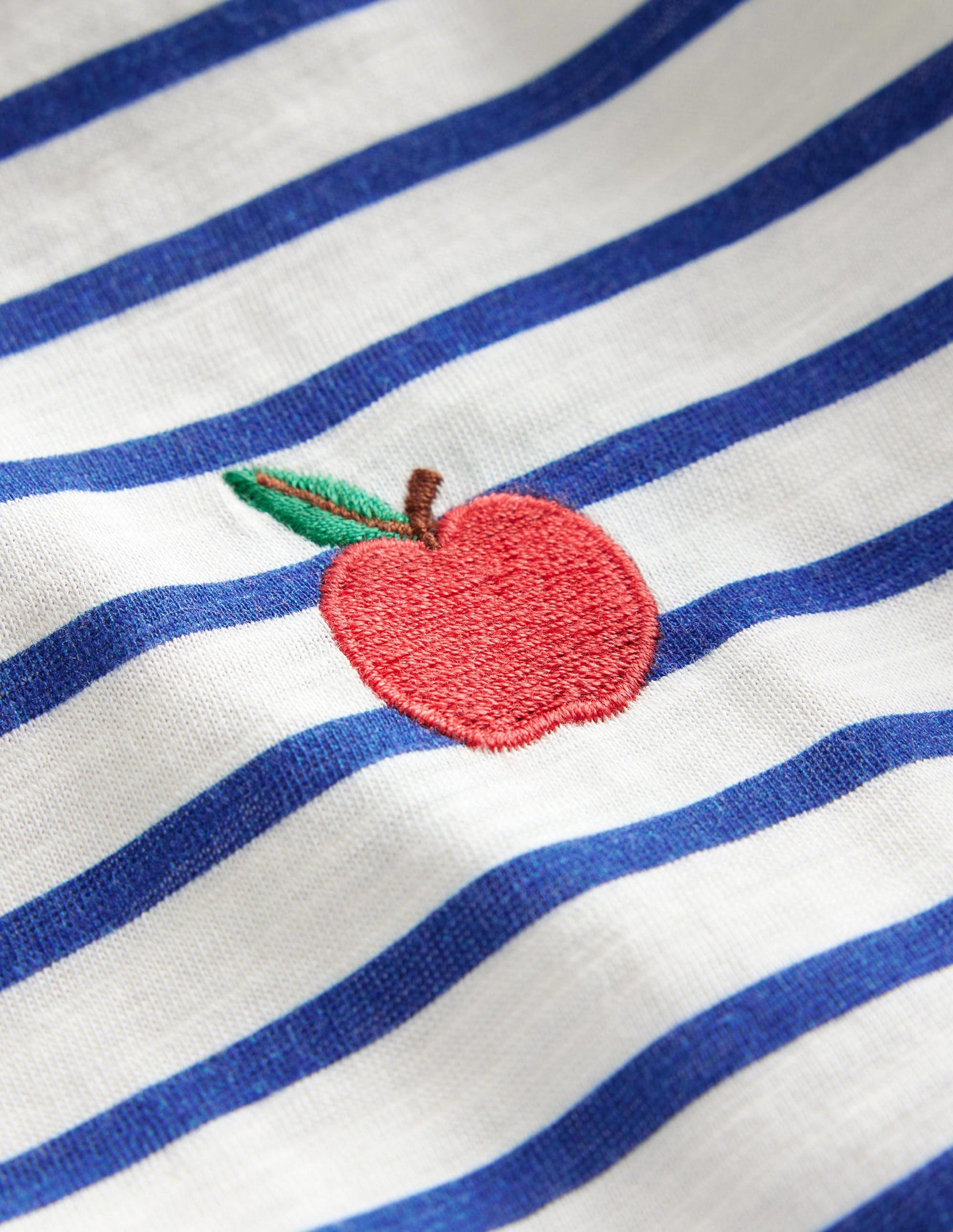 Embroidered Motif T-shirt-Delft blue/ivory-3