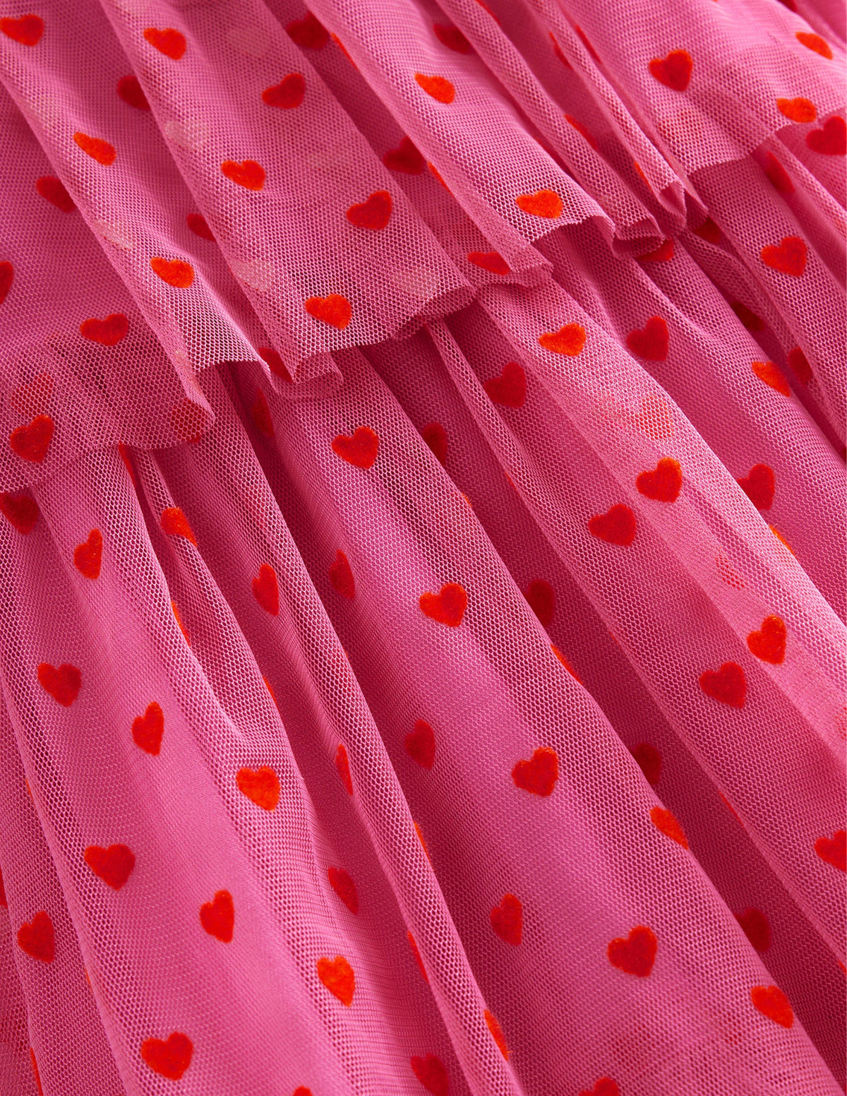 Tiered Tulle Dress-Strawberry Pink Hearts-3