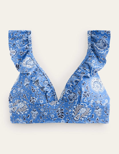 Palermo Ruffle Bikini Top-Azure, Gardenia Grove-5