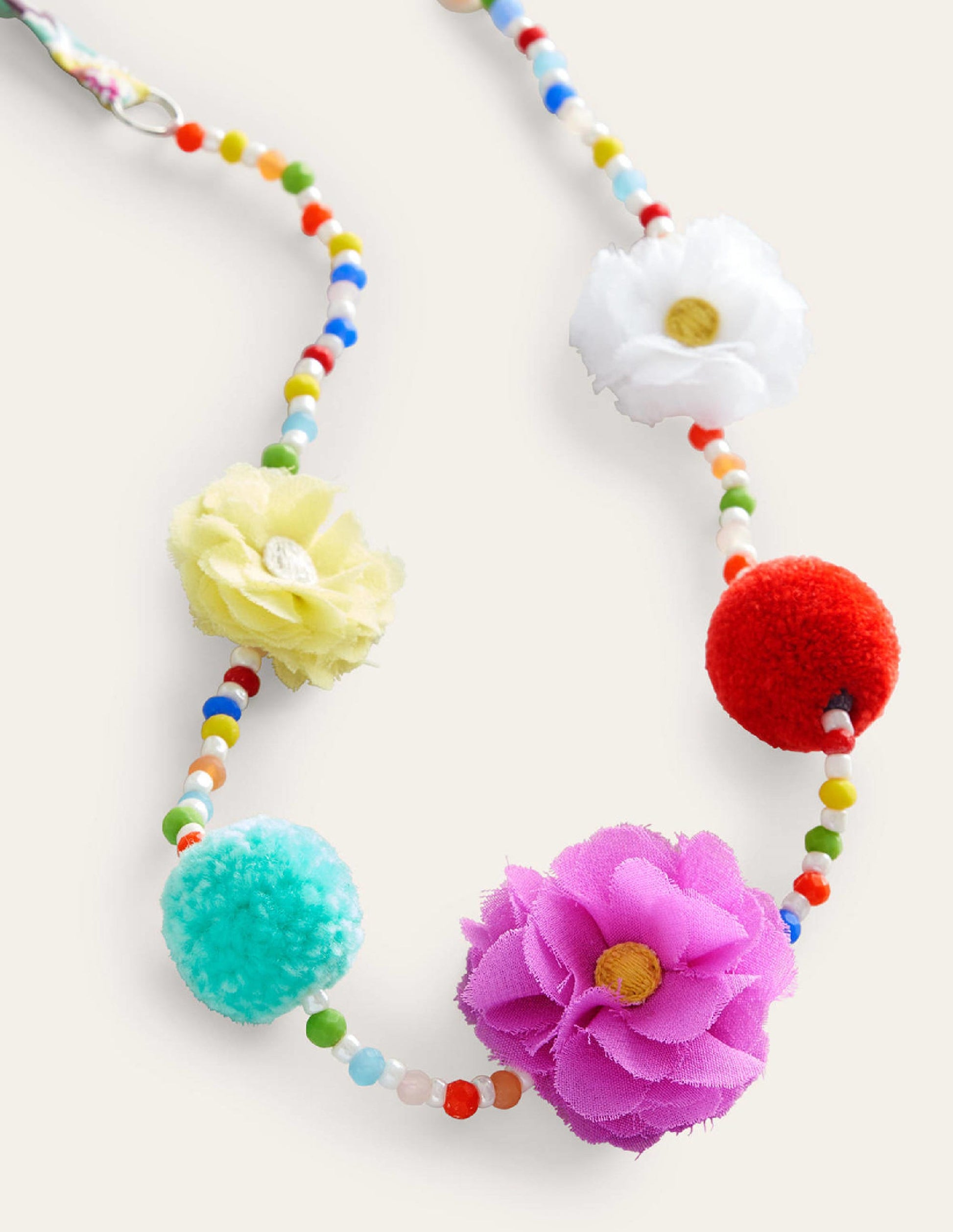 Necklace-Multi Beaded Flowers-2