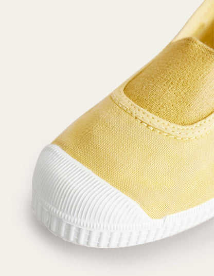 Canvas Plimsolls-Yellow-3