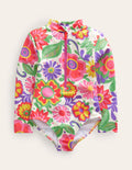 Long-sleeved Swimsuit-Multi Festival Flower