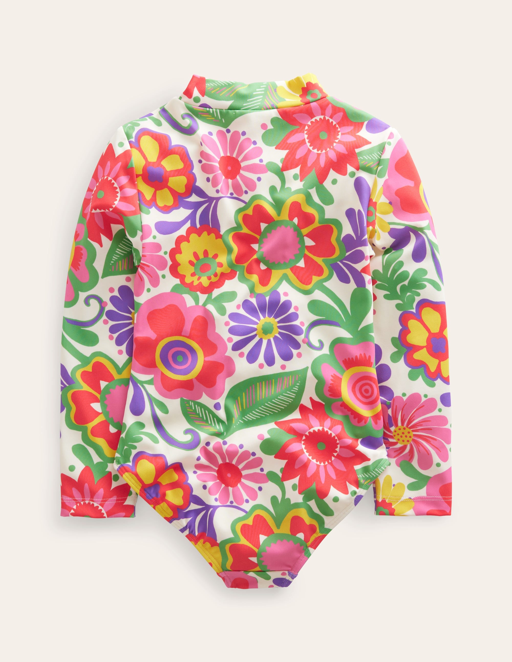 Long-sleeved Swimsuit-Multi Festival Flower - Image 2