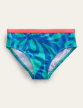 Patterned Bikini Bottoms-Tropical Green Summer Stencil