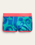 Patterned Swim Shorts-Tropical Green Summer Stencil