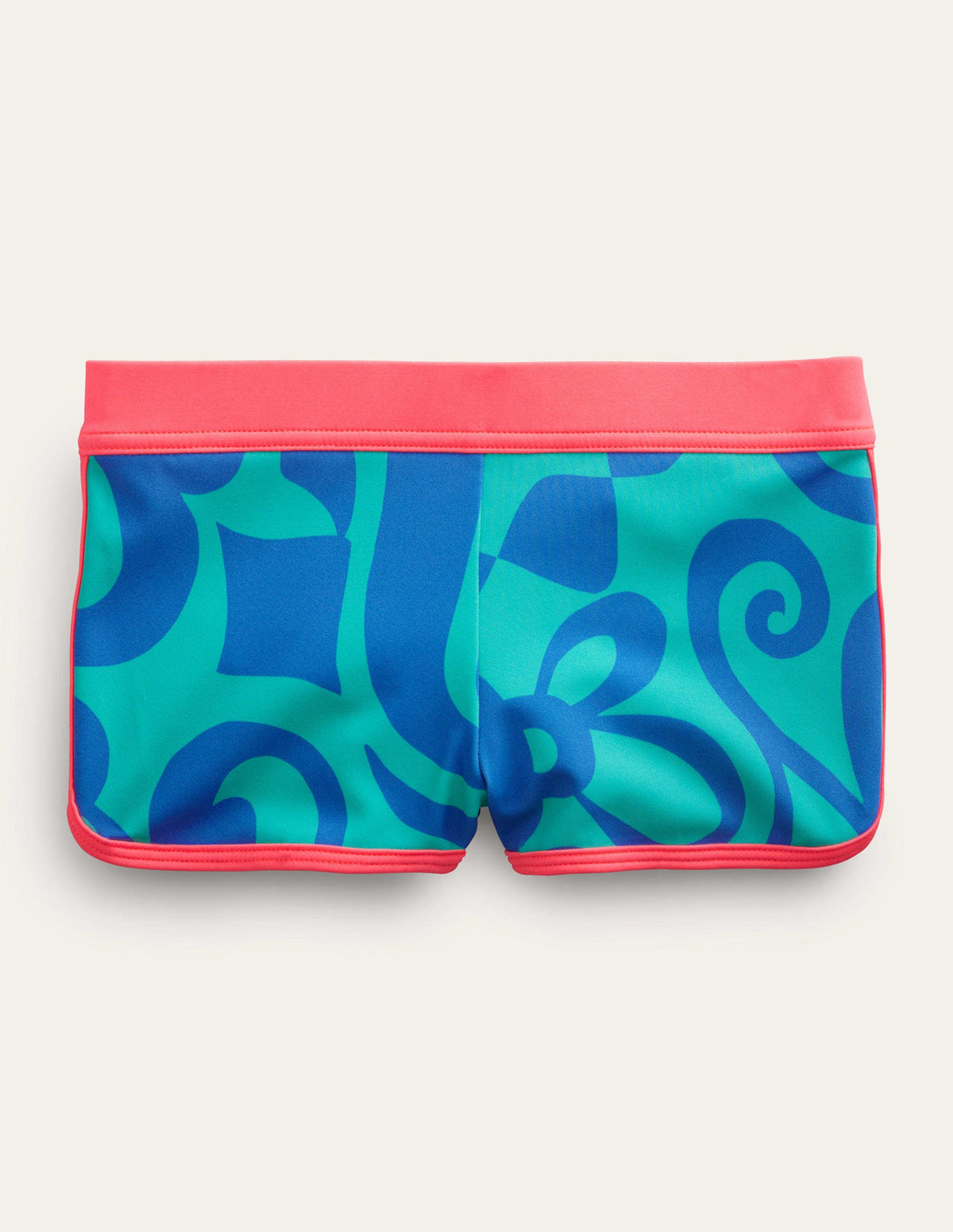 Patterned Swim Shorts-Tropical Green Summer Stencil - Image 1