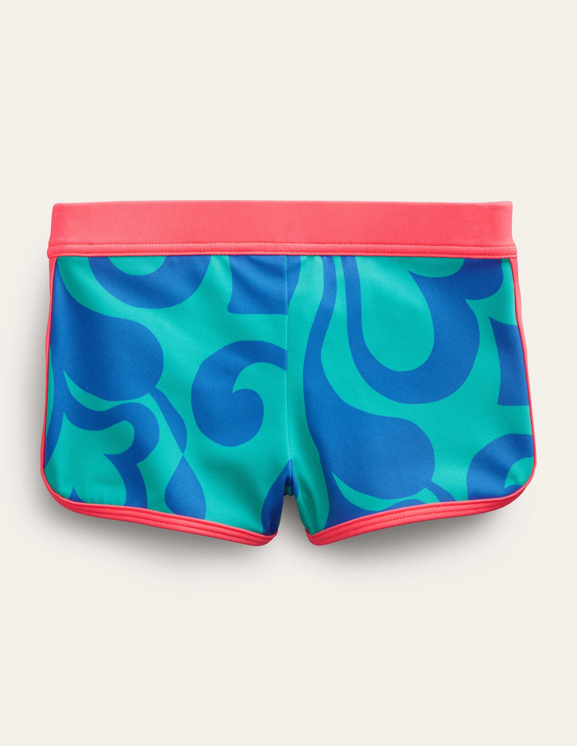 Patterned Swim Shorts-Tropical Green Summer Stencil-2