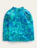 Patterned Rash Vest-Tropical Green Summer Stencil