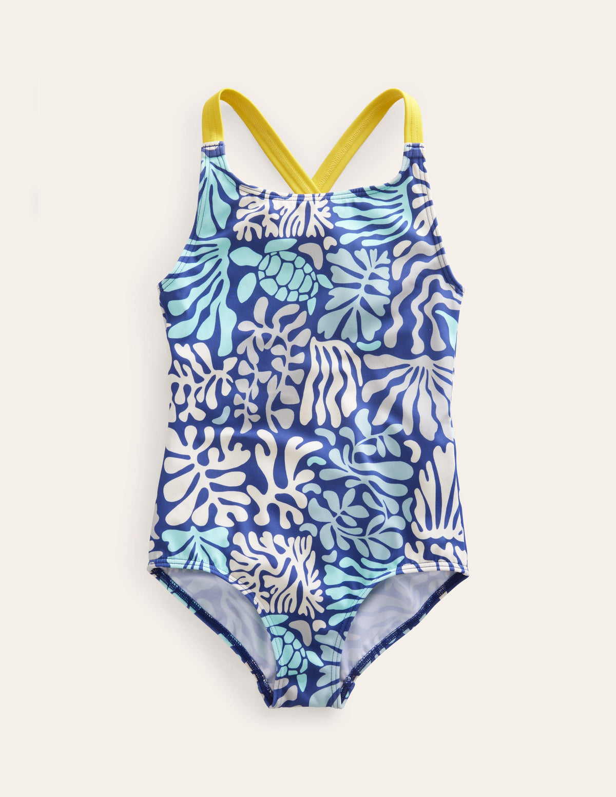 Cross-back Printed Swimsuit-Starboard Coral Reef - Image 1