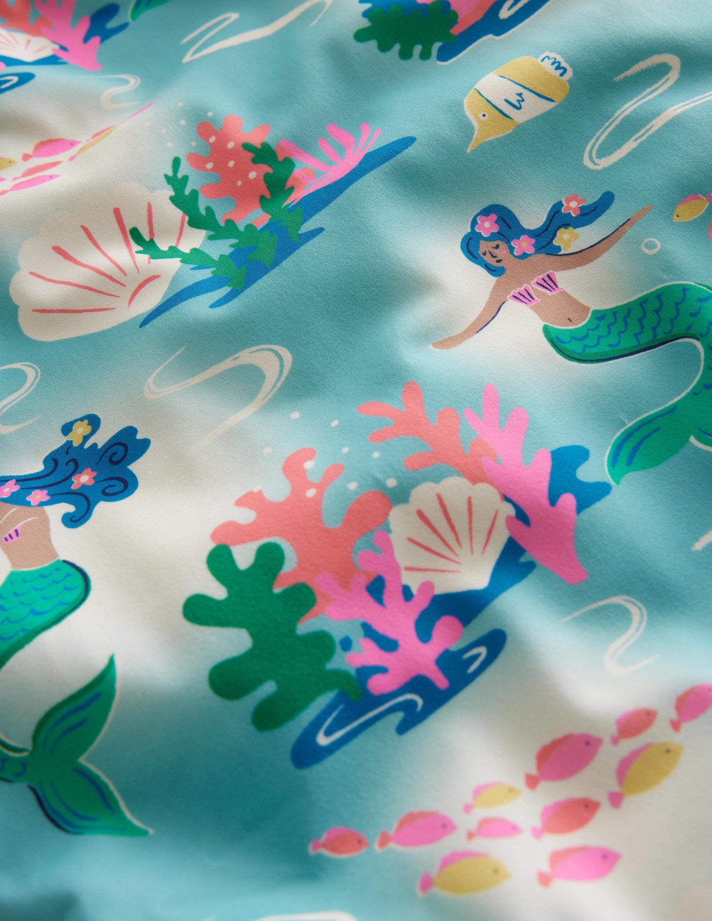 Cross-back Printed Swimsuit-Aqua Sea Magical Mermaid Ombre