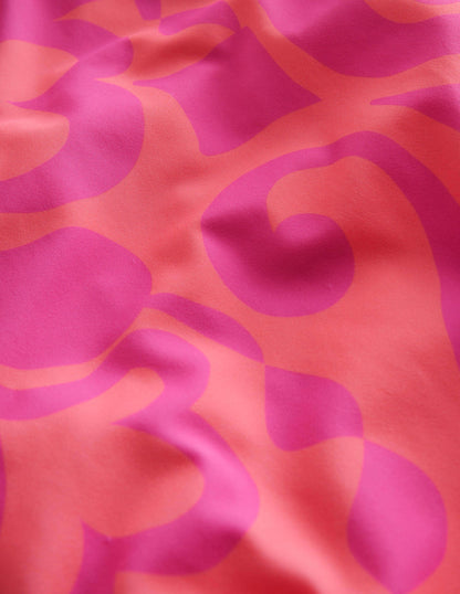 Cross-back Printed Swimsuit-Peach Punch Summer Stencil-3