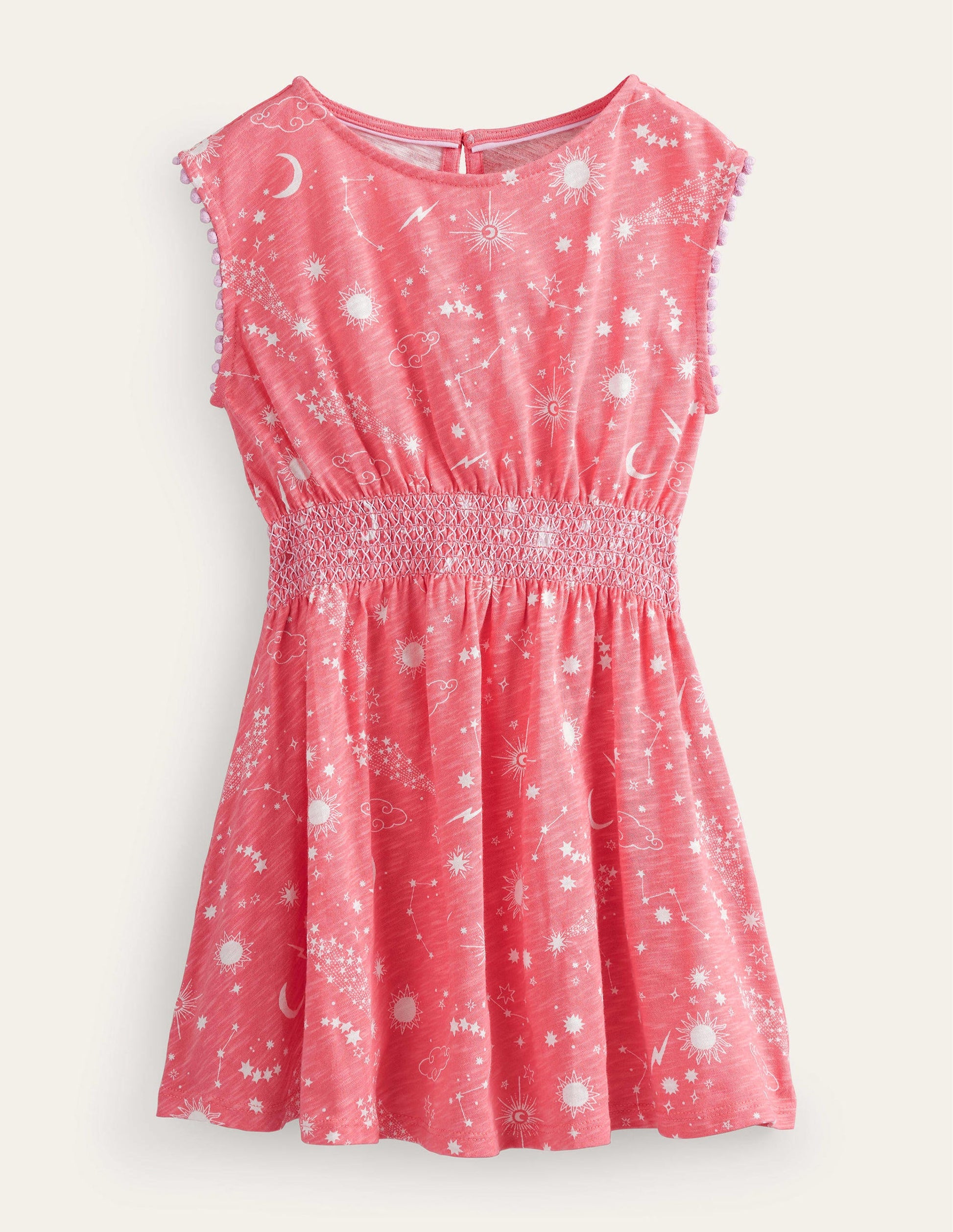 Printed Holiday Dress-Peach Punch Pink-1