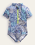 Short-sleeved Swimsuit-Starboard Coral Reef