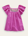 Embroidered Jersey Top-Radiant Orchid Purple