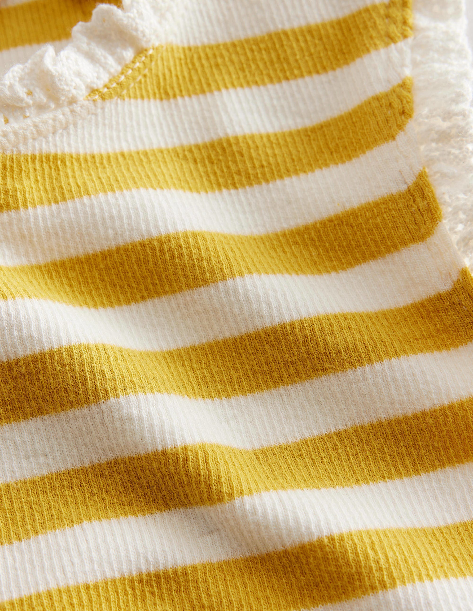 Ribbed Lace Trim Vest-Sweetcorn Yellow/Ivory - Image 3