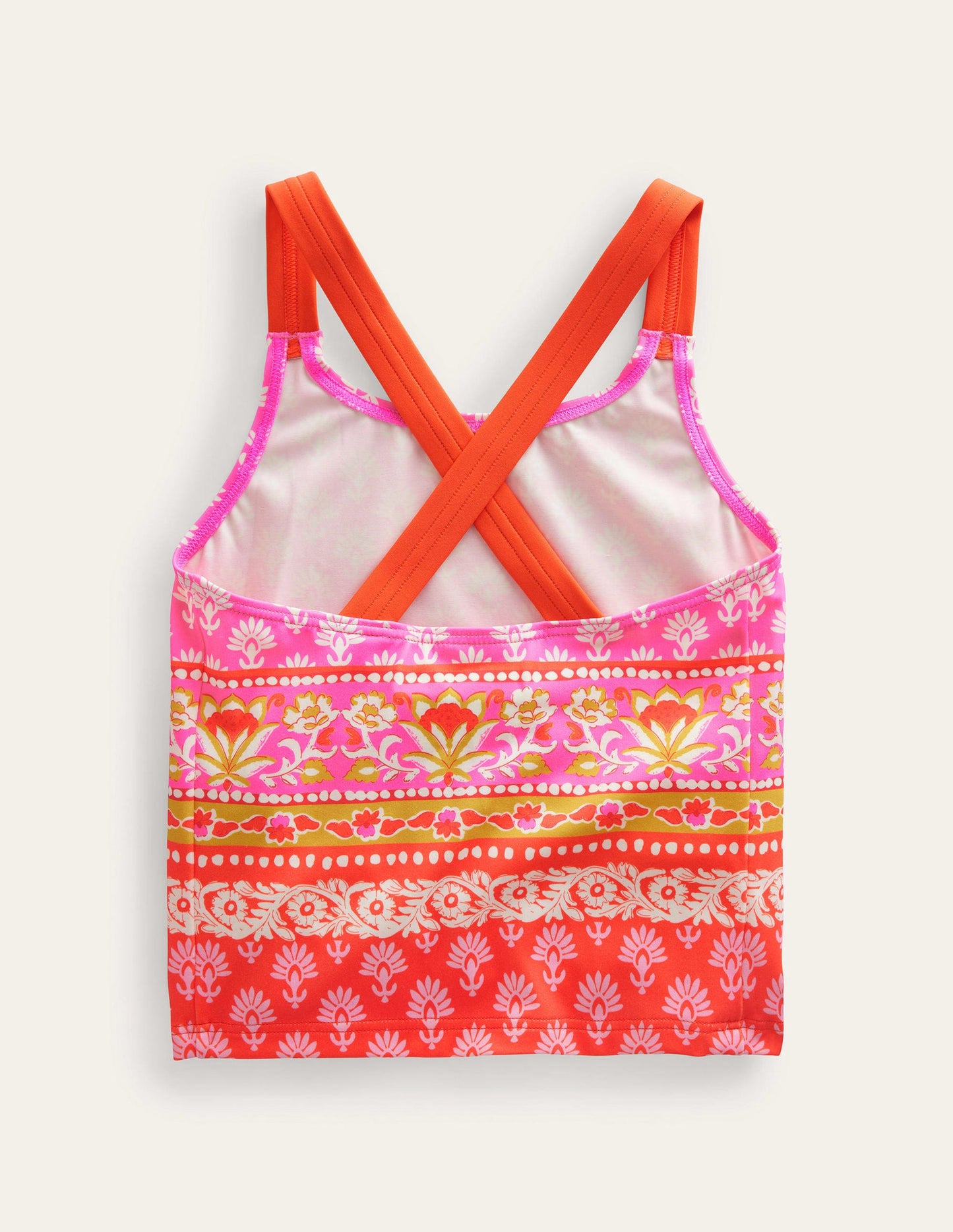 Cross Back Tankini Top-Firework Woodblock