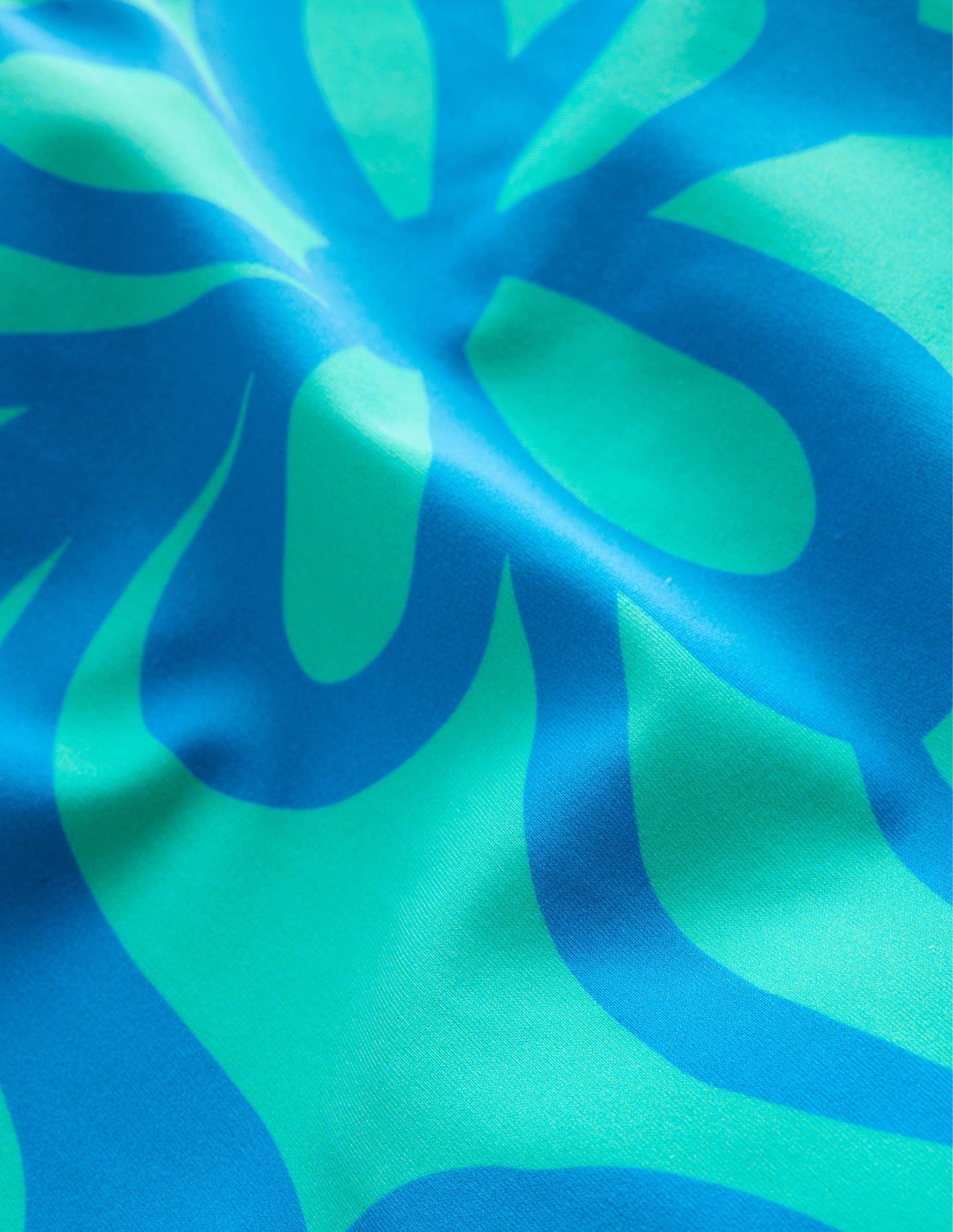 Cross Back Tankini Top-Tropical Green Summer Stencil-3