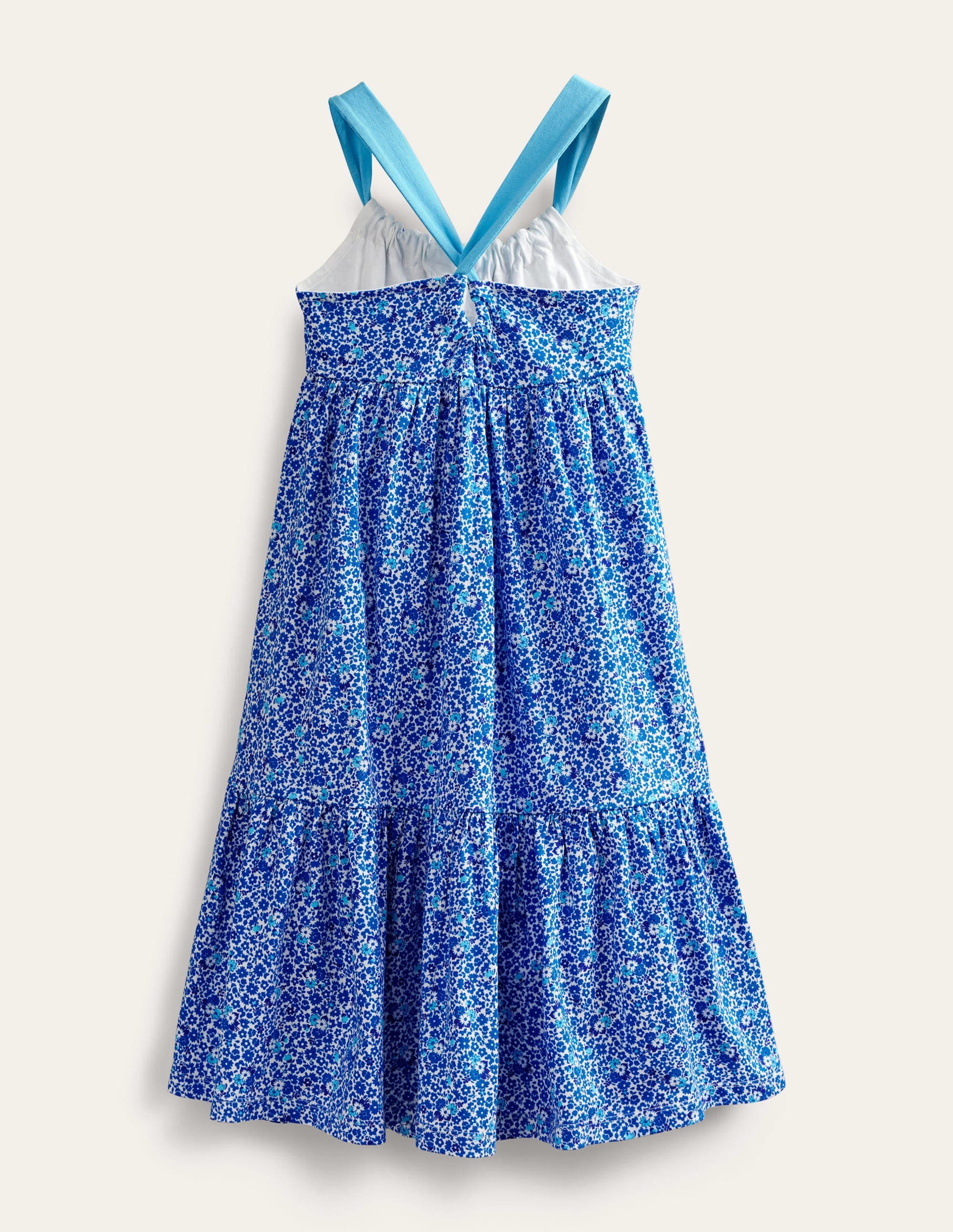 Tiered Jersey Maxi Dress-Cabana Blue Floral - Image 2