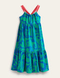 Tiered Jersey Maxi Dress-Tropical Green