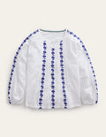 Jersey Embroidered top-White