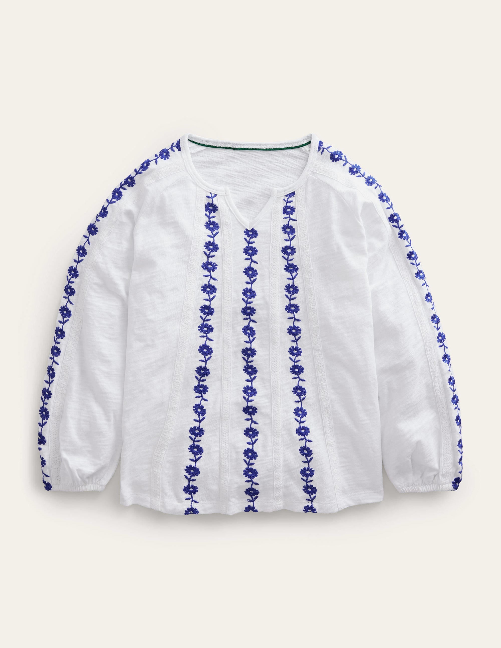 Jersey Embroidered top-White - Image 1