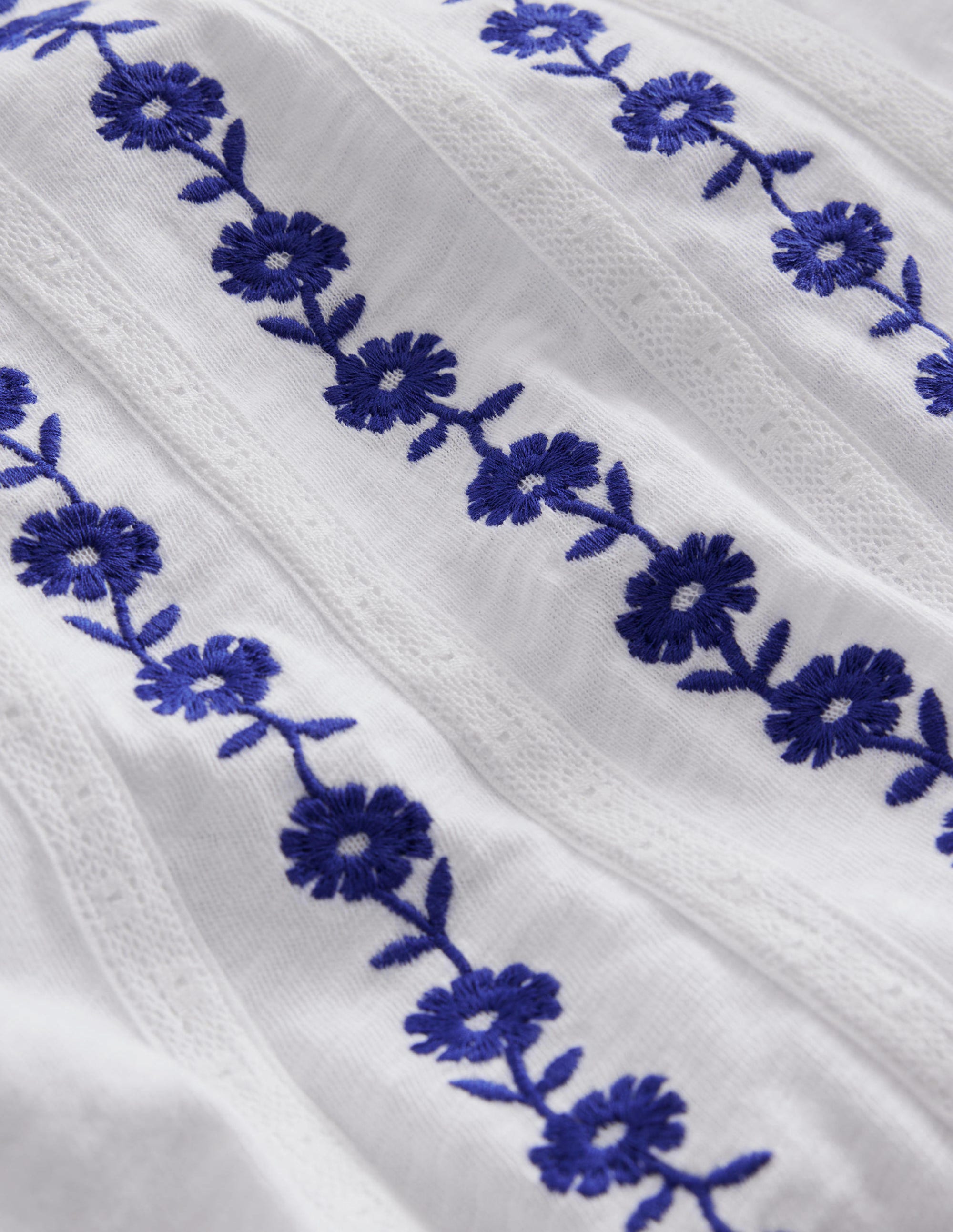 Jersey Embroidered top-White - Image 3
