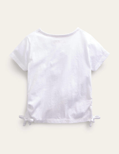 Ruched T-shirt-Sunshine White-2