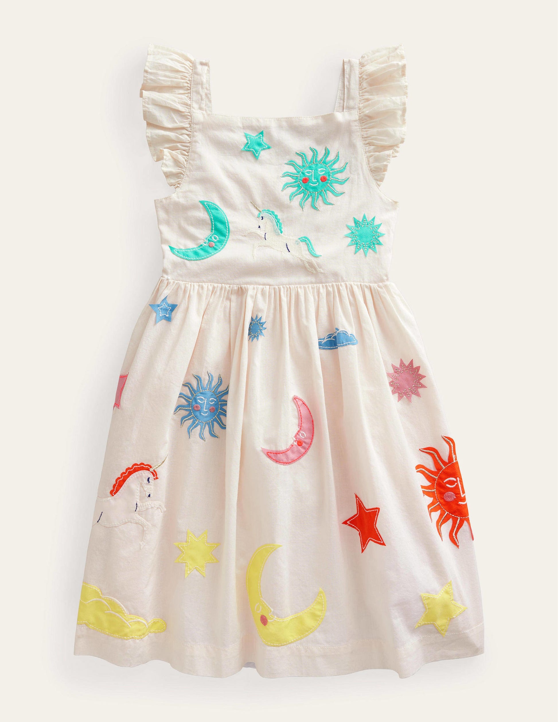 Appliqué Woven Dress-Vanilla Pod-2