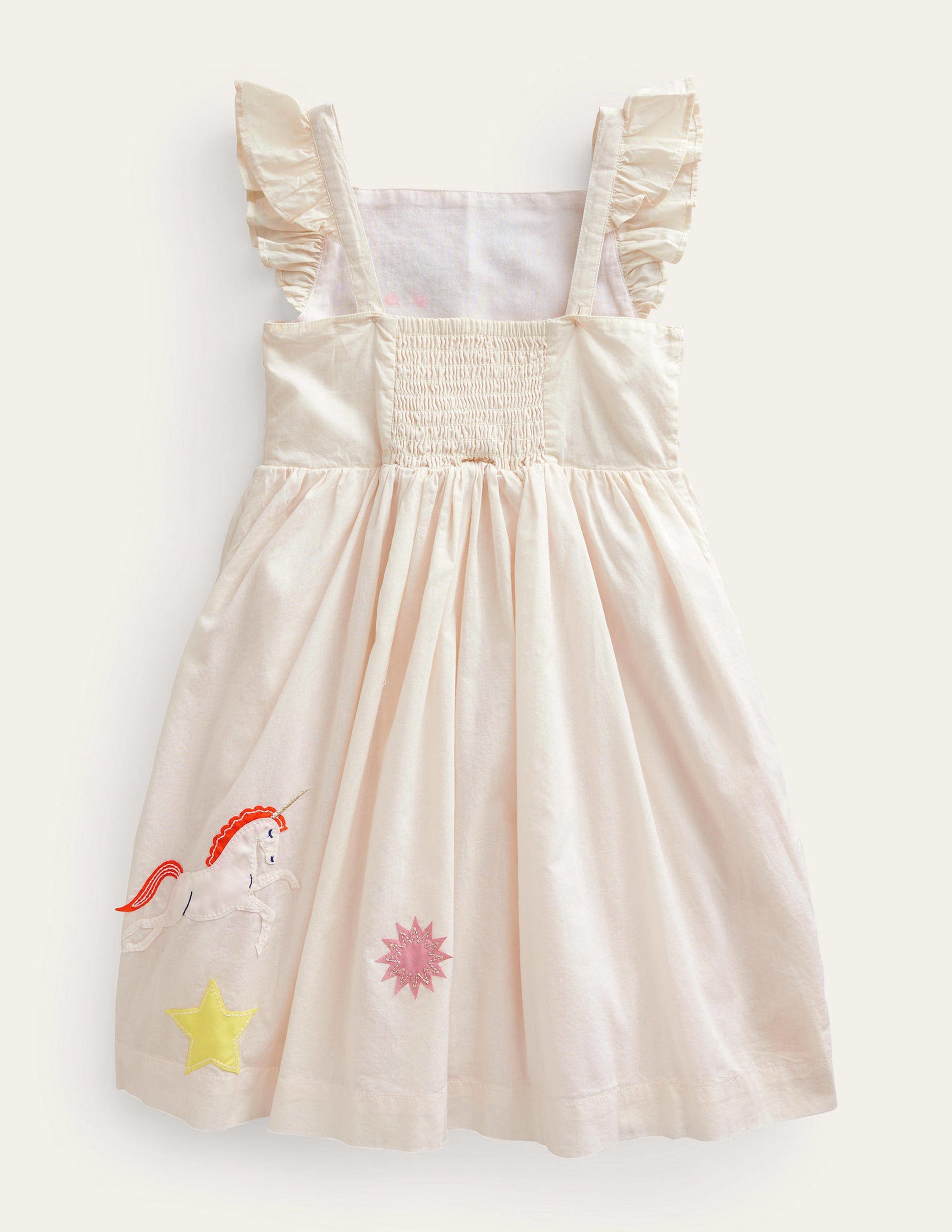 Appliqué Woven Dress-Vanilla Pod-3