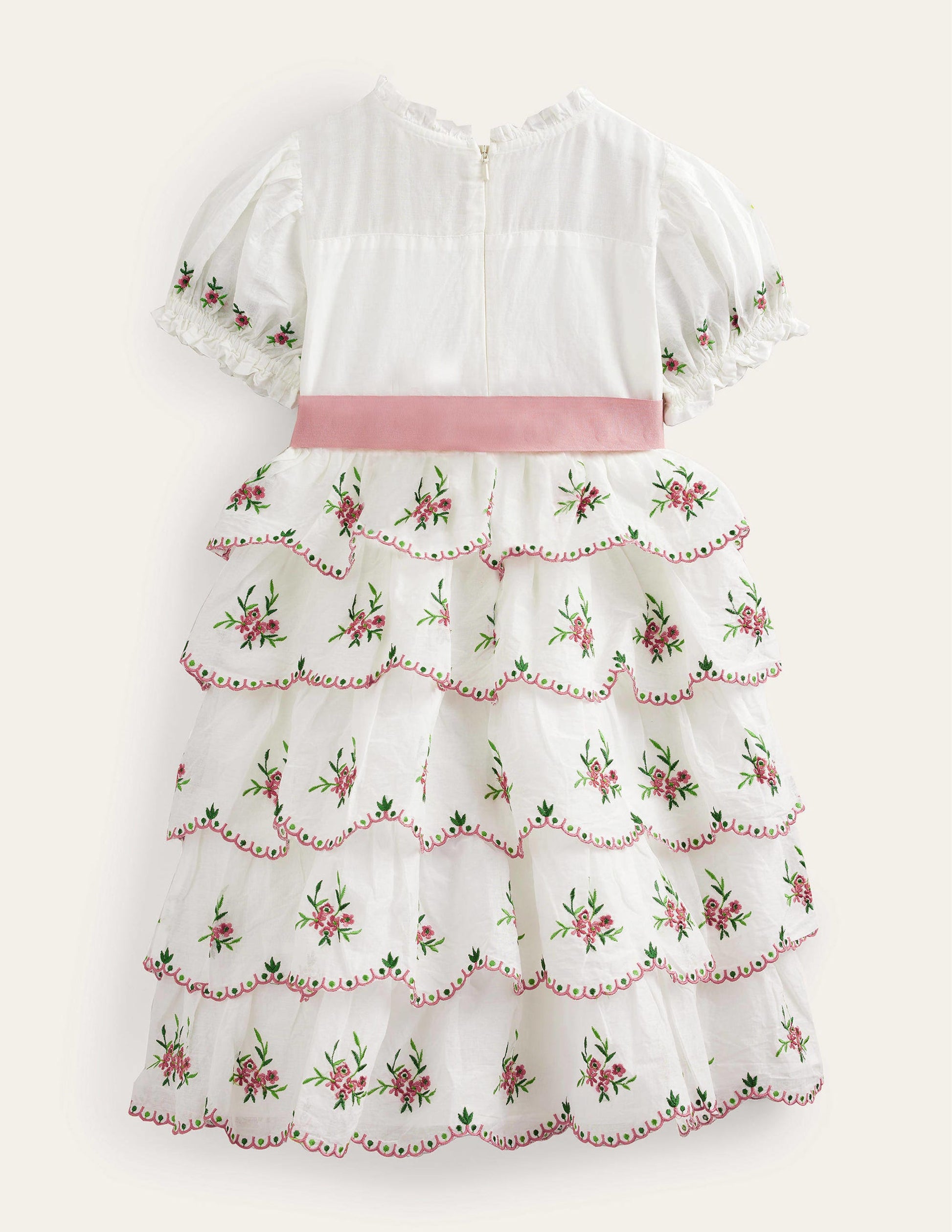 Embroidered Occasion Dress-Ivory-2