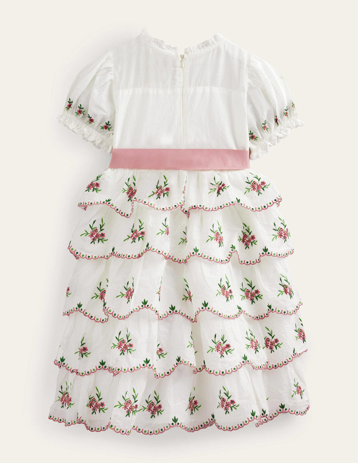 Embroidered Occasion Dress-Ivory - Image 2