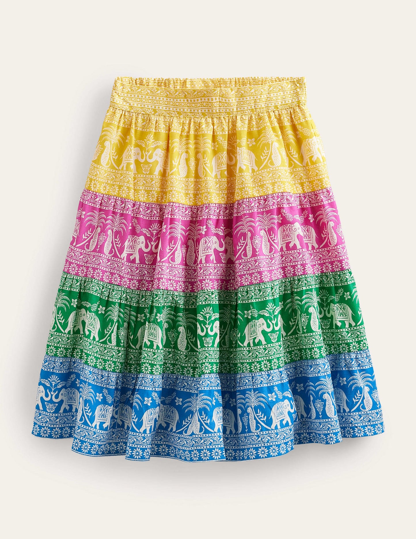 Colourblock Woven Midi Skirt-Multi Goa Animals