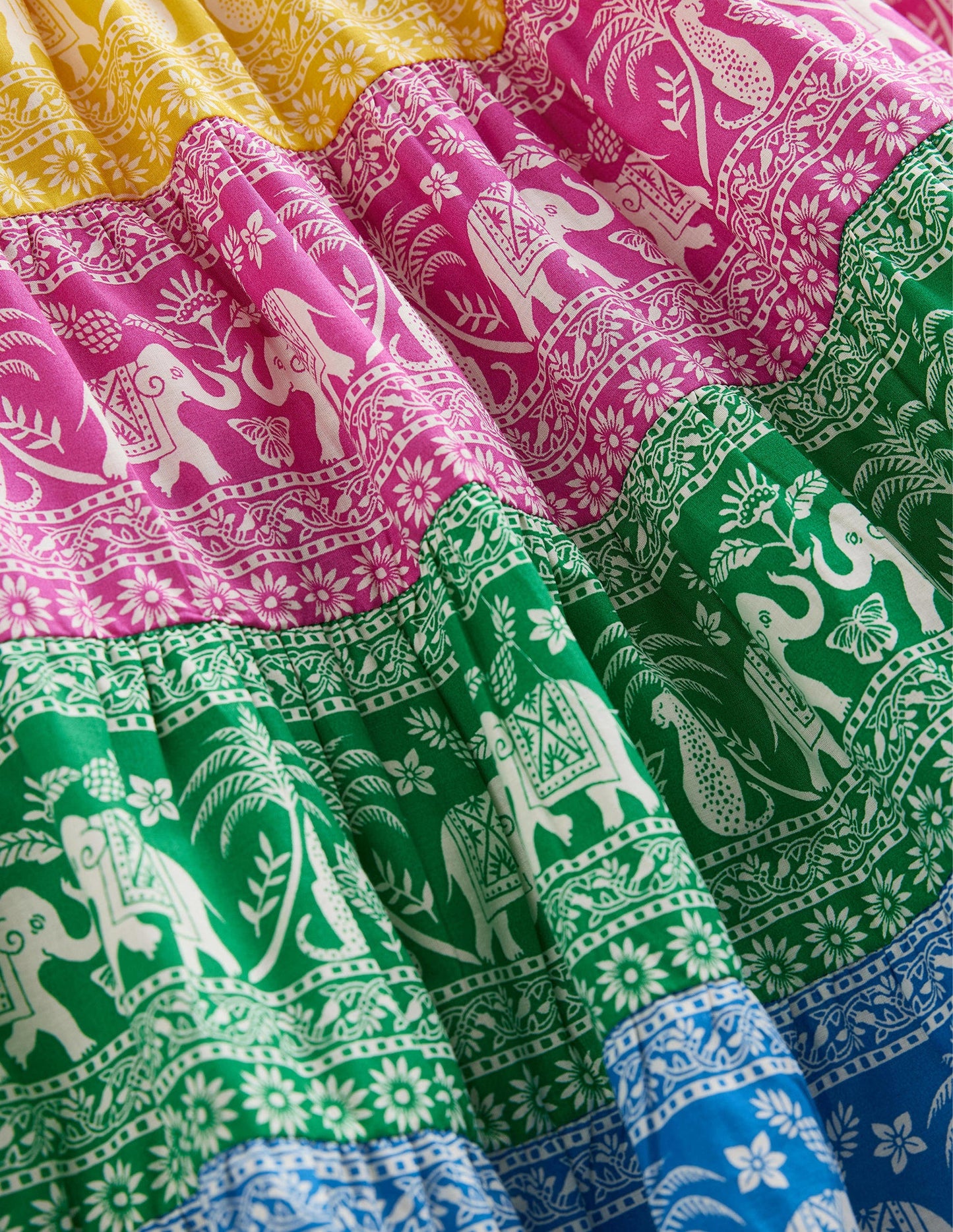 Colourblock Woven Midi Skirt-Multi Goa Animals