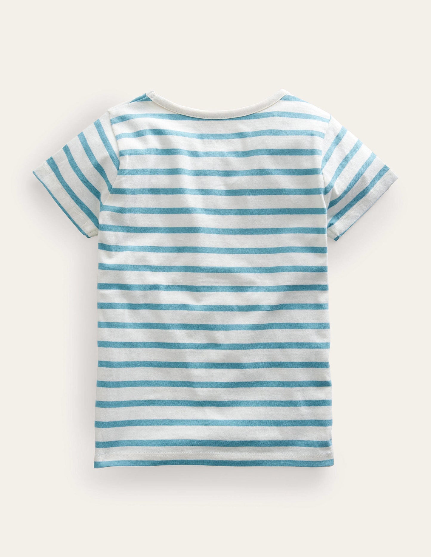 Appliqué T-Shirt-Aqua Sea/Ivory