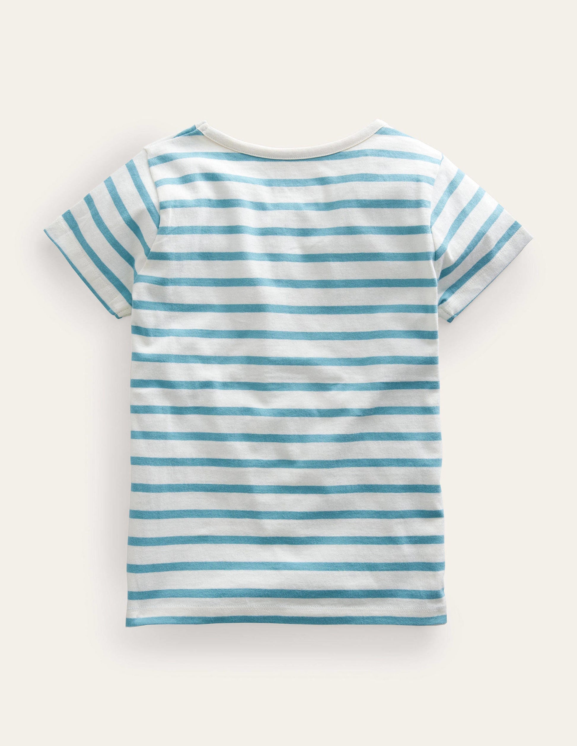 Appliqué T-Shirt-Aqua Sea/Ivory-2
