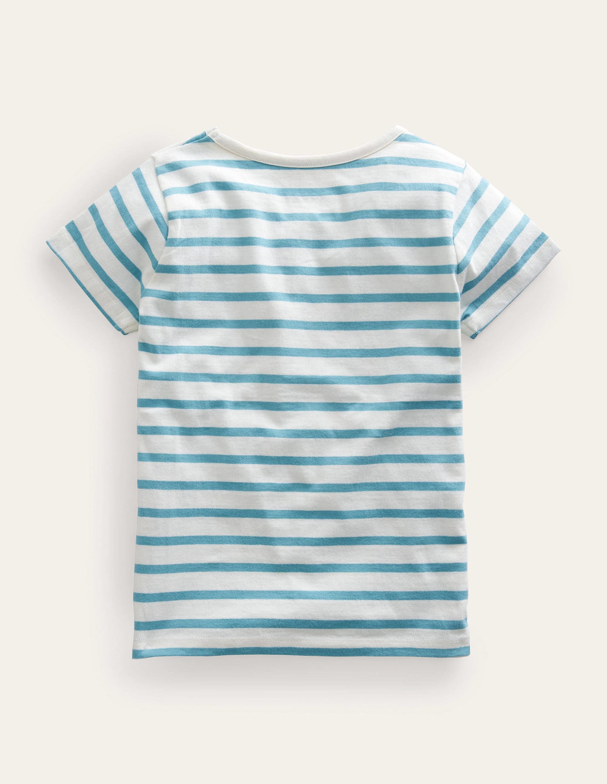 Appliqué T-Shirt-Aqua Sea/Ivory - Image 2