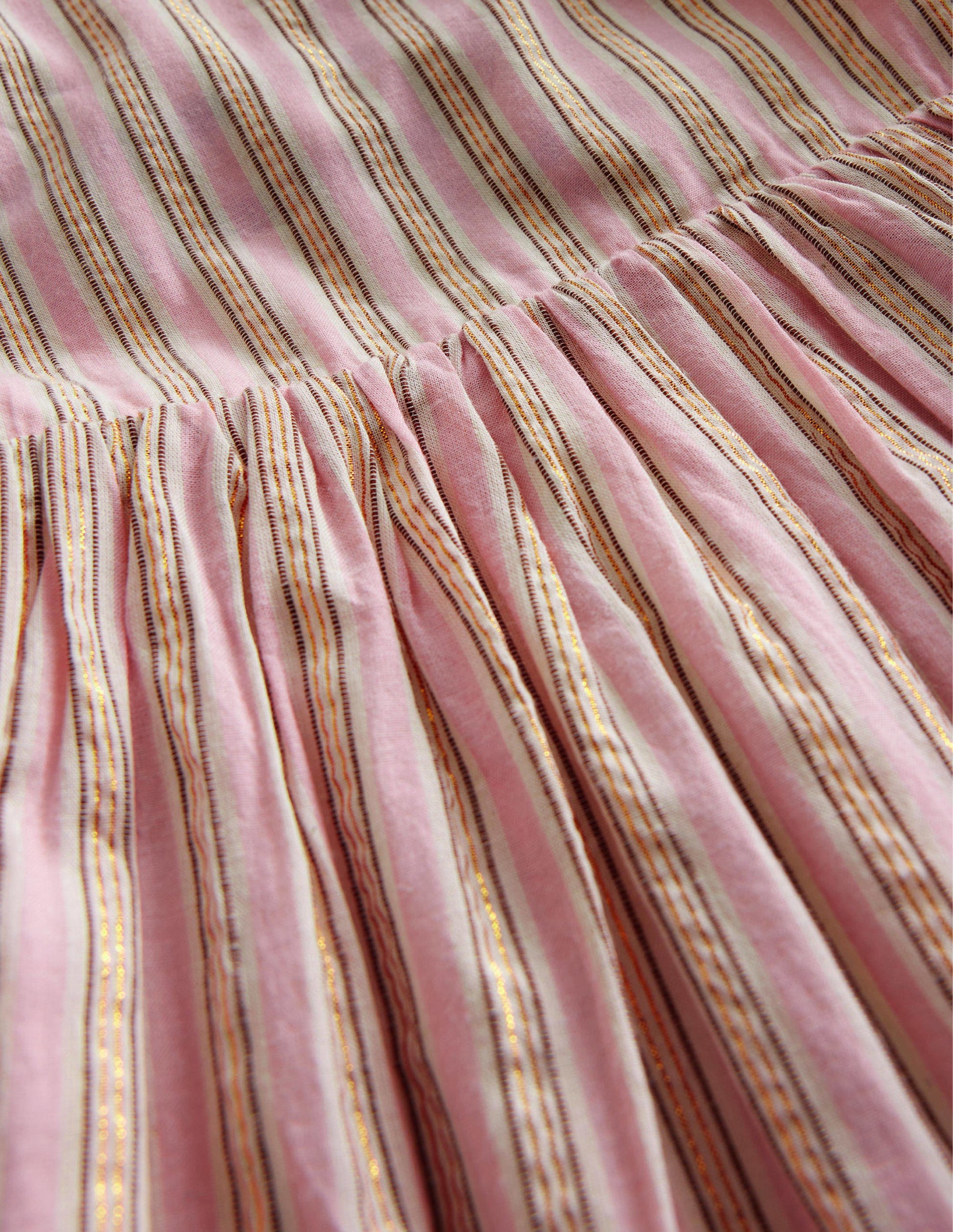 Back Detail Cut Out Dress-Lilac and Metallic Stripe-3