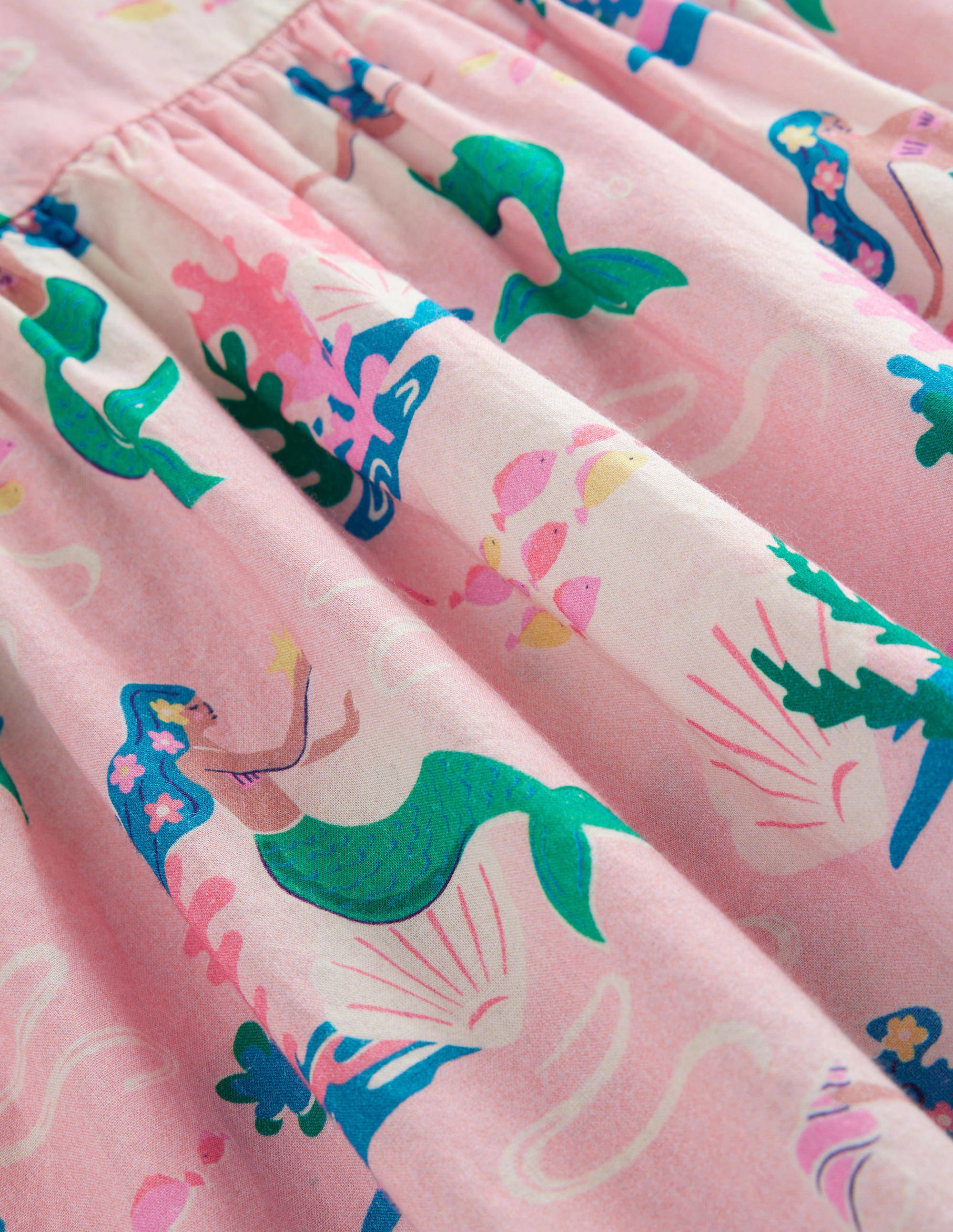 Flutter-Sleeve Printed Dress-Pink Magical Mermaid Ombre - Image 3