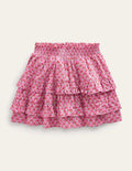 Ruffle Mini Skort-Azalea Woodblock