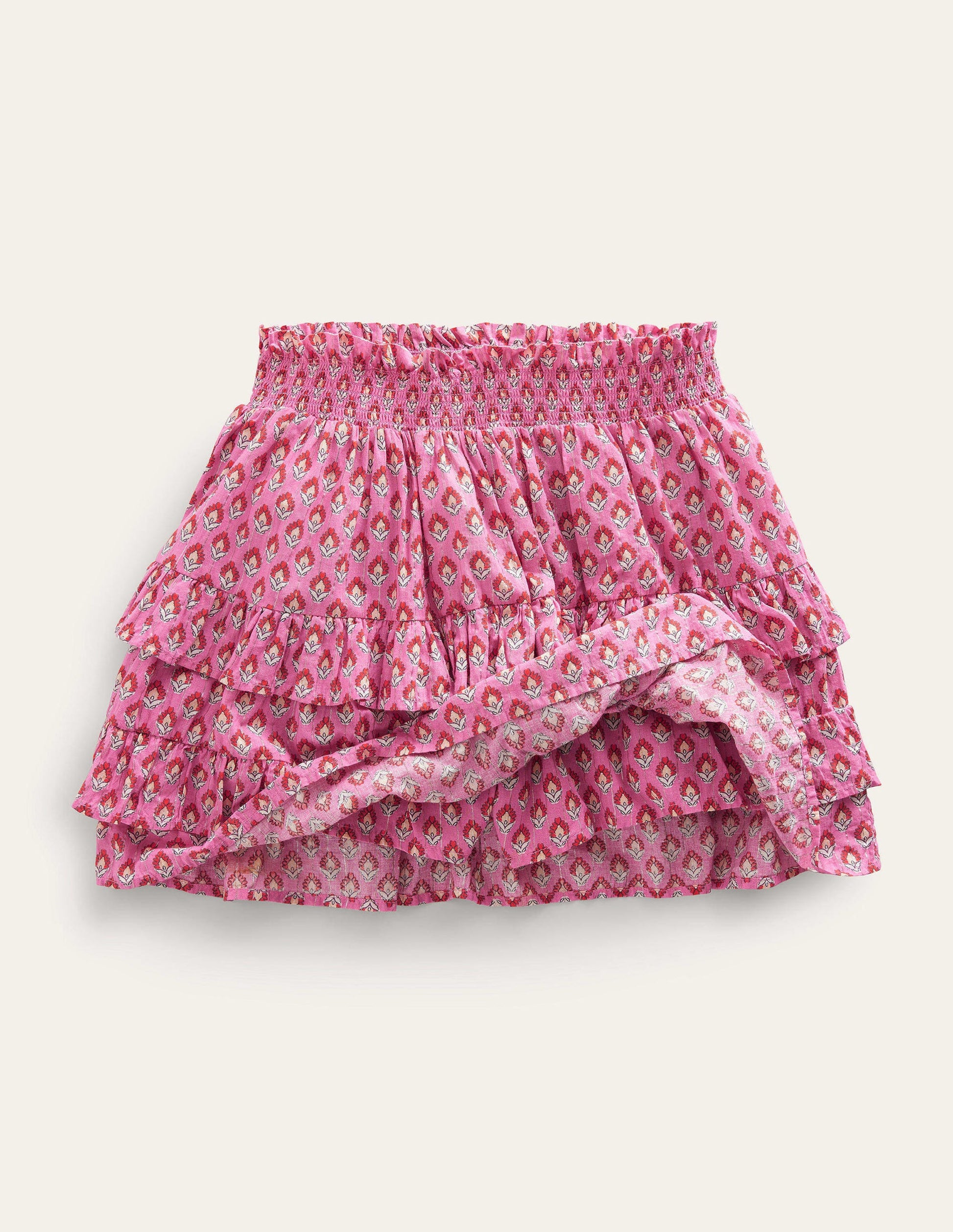 Ruffle Mini Skort-Azalea Woodblock-4