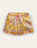 Scalloped-Hem Shorts-Sweetcorn Dizzy Daisy