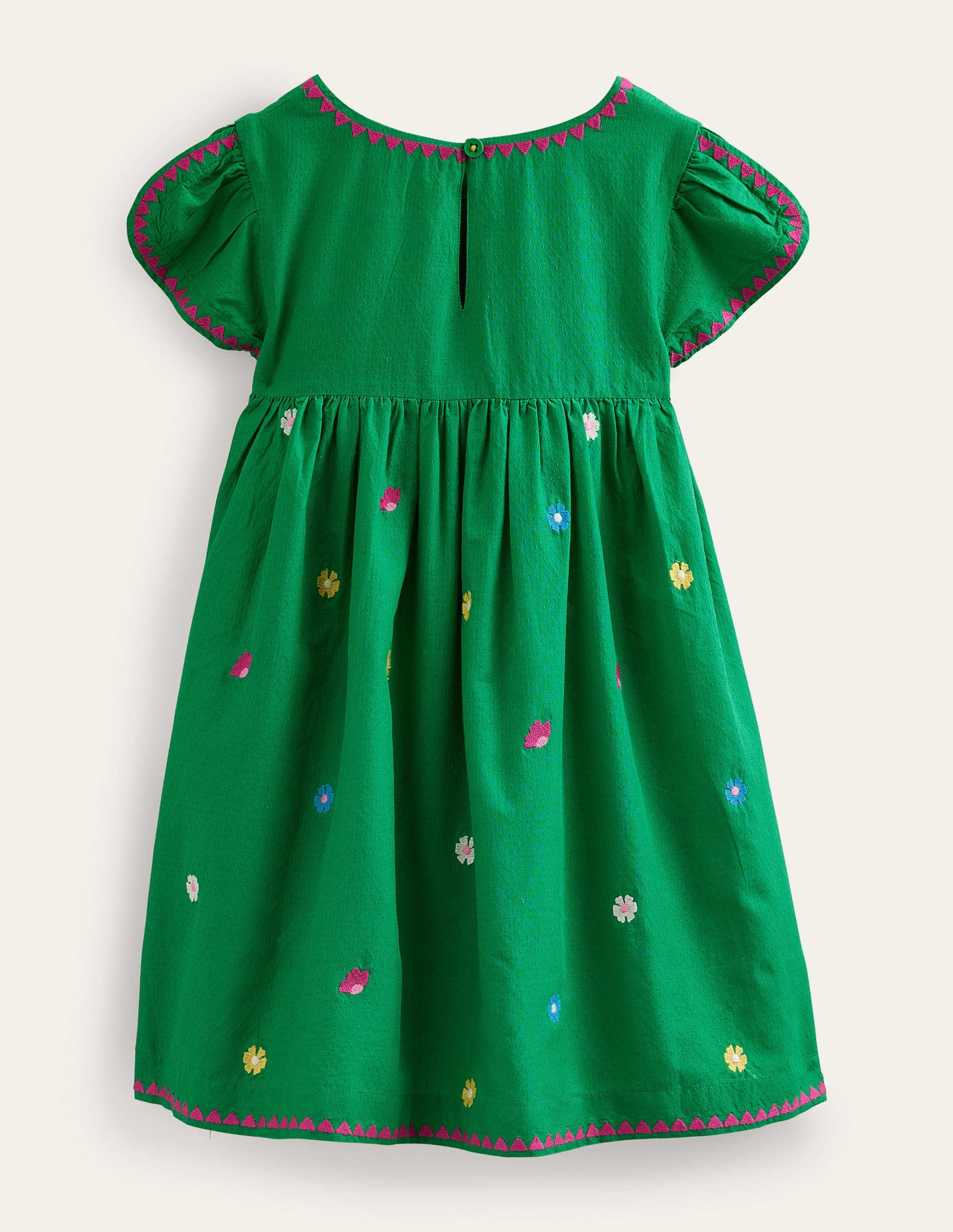 Embroidered Texture Dress-Rich Emerald - Image 2