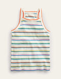 Cut Away Vest-Bright Petal Pink/Island Blue