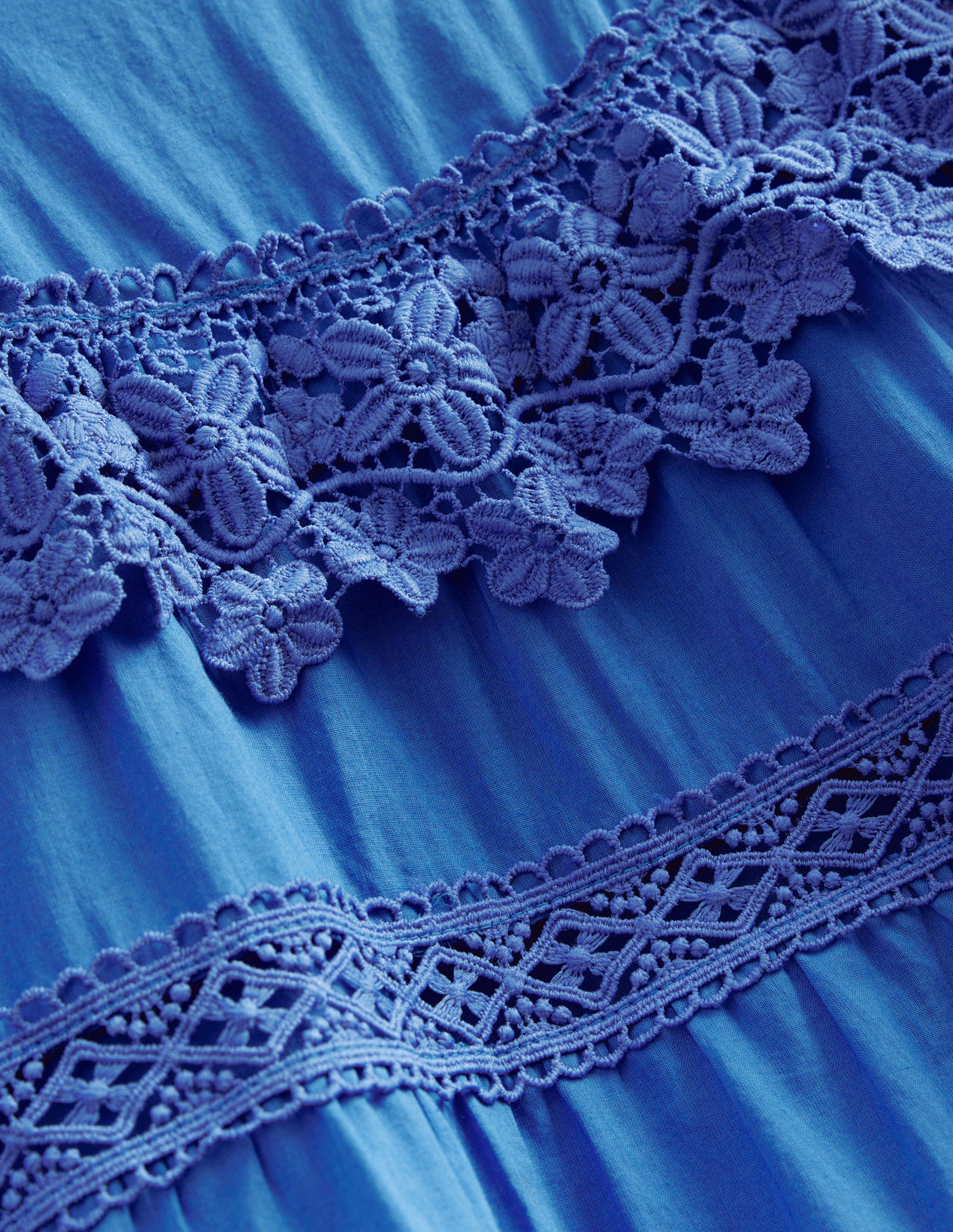 Lace Tiered Dress-Cabana Blue - Image 3
